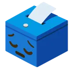 faccina pensierosa + urna elettorale con scheda