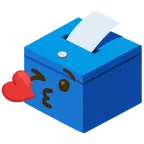 face blowing a kiss + ballot box with ballot