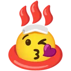 face blowing a kiss + hot springs