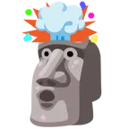 testa che esplode + Moai