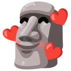 smiling face with hearts + moai