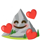 smiling face with hearts + mountain