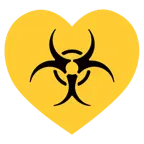 cuori + simbolo del rischio biologico