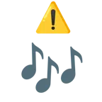 warning + musical notes