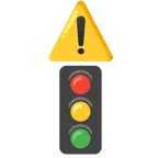 warning + vertical traffic light