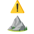 warning + mountain