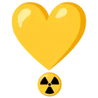 punto esclamativo a cuore + simbolo della radioattività