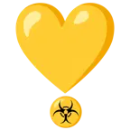 punto esclamativo a cuore + simbolo del rischio biologico
