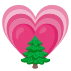 cuore che cresce + albero sempreverde