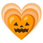 cuore che cresce + zucca di Halloween