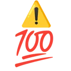 100 punti + simbolo di avviso