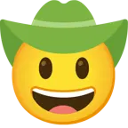 faccina con cappello da cowboy + cuore verde