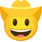 faccina con cappello da cowboy + cuore giallo