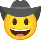 faccina con cappello da cowboy + cuore nero