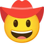 faccina con cappello da cowboy + cuore rosso
