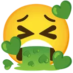 faccina che vomita + faccina con cuoricini