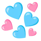 cuore azzurro + cuore rosa