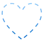 faccina tratteggiata + cuore blu