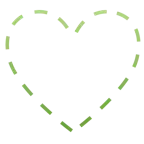faccina tratteggiata + cuore verde