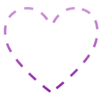 faccina tratteggiata + cuore viola