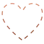 faccina tratteggiata + cuore marrone