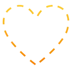 faccina tratteggiata + cuore arancione