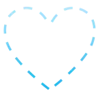 faccina tratteggiata + cuore azzurro