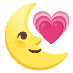 cuore che cresce + faccina ultimo quarto di luna