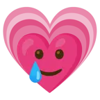 cuore che cresce + faccina sorridente con lacrima