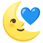 cuore blu + faccina ultimo quarto di luna