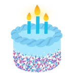 cuore blu + torta di compleanno