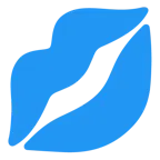 cuore blu + impronta della bocca