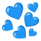 blue heart + blue heart