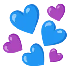 cuore blu + cuore viola