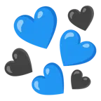 cuore blu + cuore nero
