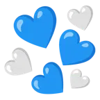 cuore blu + cuore bianco