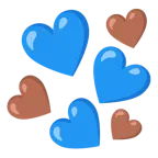 cuore blu + cuore marrone