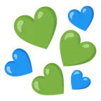cuore verde + cuore blu
