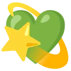 cuore verde + stella con scia