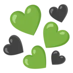 cuore verde + cuore nero