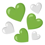 cuore verde + cuore bianco