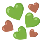 cuore verde + cuore marrone