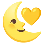 cuore giallo + faccina ultimo quarto di luna