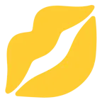 cuore giallo + impronta della bocca