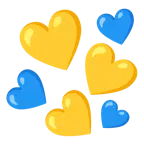 cuore giallo + cuore blu