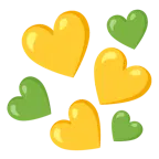 cuore giallo + cuore verde