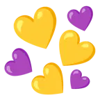 cuore giallo + cuore viola