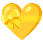 cuore giallo + cuore con fiocco