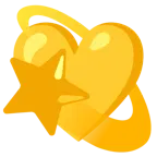 cuore giallo + stella con scia