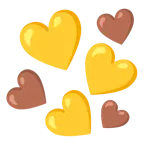 cuore giallo + cuore marrone